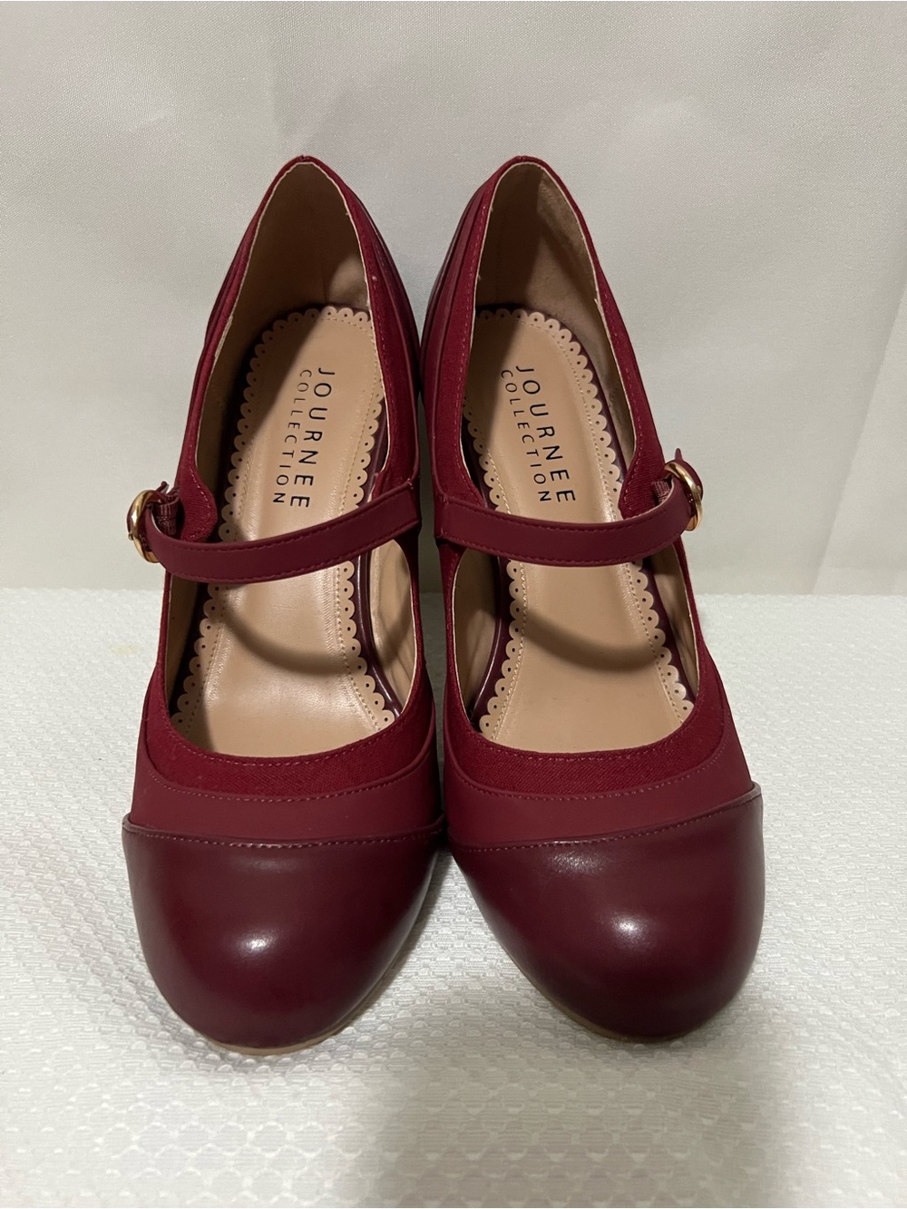 Women’s Journee Collection Wine Red Mary Jane Heels Size 9 1/2